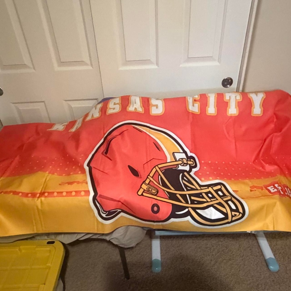 Kansas City Chiefs Beach Towel Red Football Helmet Graphic 71x32 NFL Fan Gear